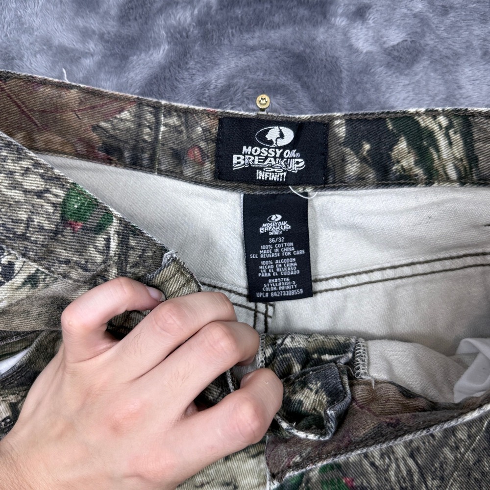Mossy Oak Pants Mens 36x32 Green Camo Break-Up Infinity Cotton Hunting Trousers - Picture 6 of 8